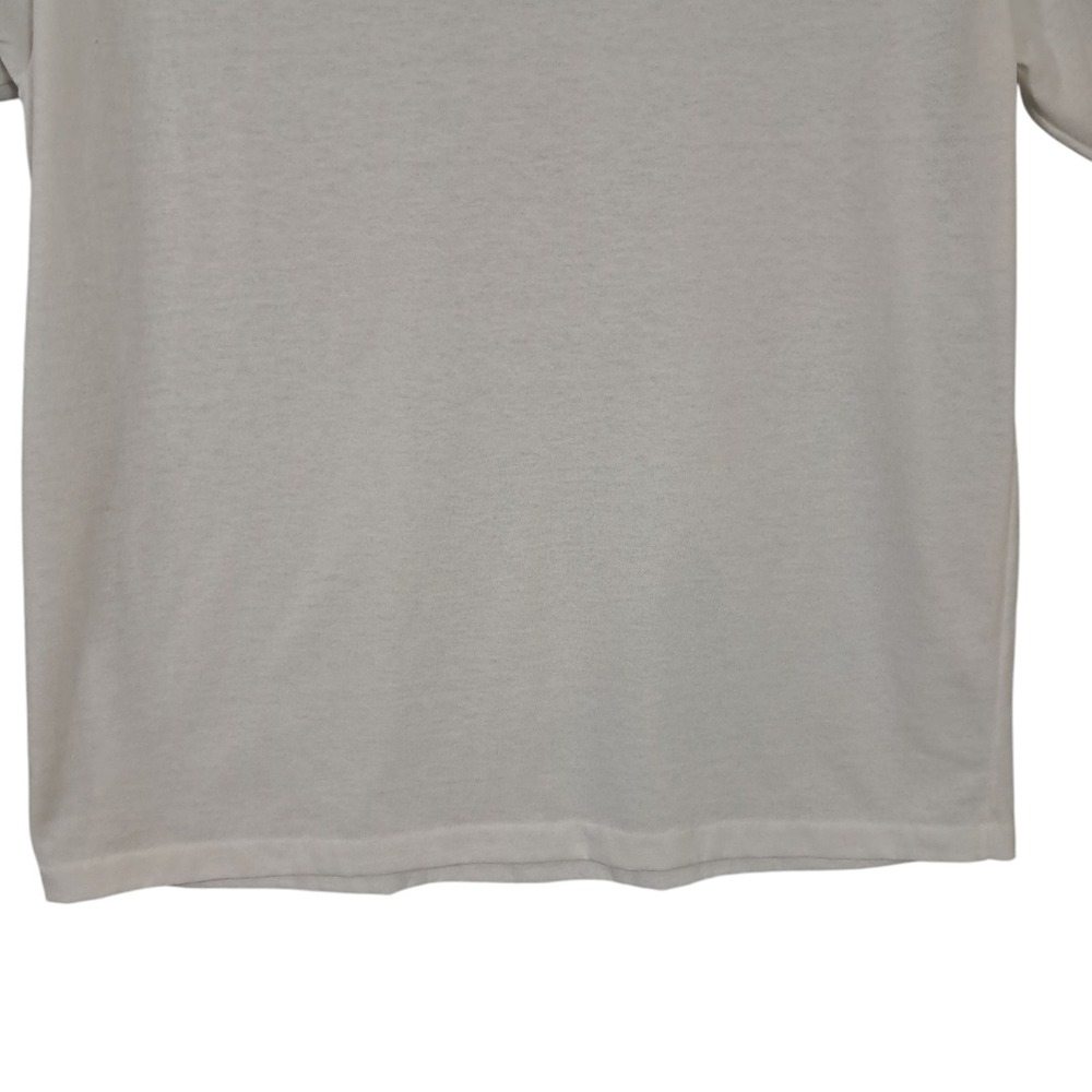Vintage American Polo Shirt Large Short Sleeve Off White Baseball Single‎ Stitch - Picture 7 of 13